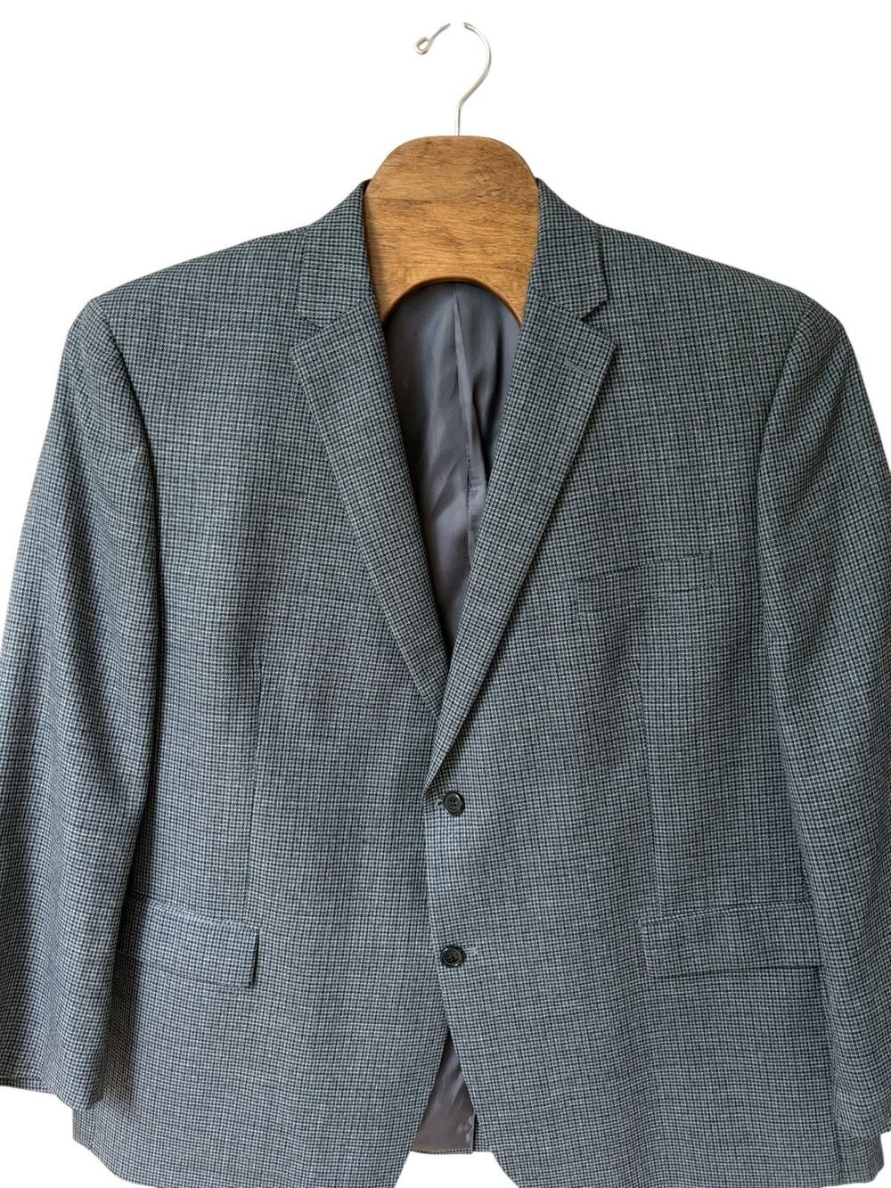 Lauren Ralph Lauren 100% Wool Sport Jacket Men's Size 50R Black Gray Check
